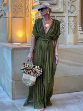 Load image into Gallery viewer, Backless Halter Neck ,Linen Cotton  ,boho Maxi Dress
