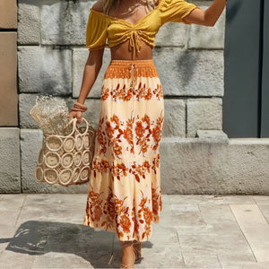 Boho Skirt, Midi Skirt, Wild Flower