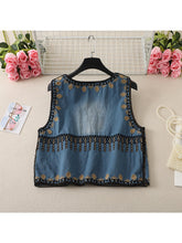 Load image into Gallery viewer, Denim Embroidery ,Suspender Vest ,Sequin Vest Waistcoat

