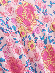 Maxi Dress, Boho Dress,Pink Floral Print