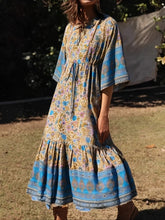 Load image into Gallery viewer, Maxi Dress, Boho Dress,Blue Floral Print

