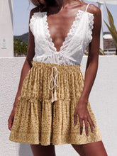 Load image into Gallery viewer, Boho Skirt,Bohemian Leopard Mini skirts,Tassel Short Skirt
