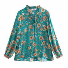 Load image into Gallery viewer, Boho Blouse, Vintage shirts,Floral print
