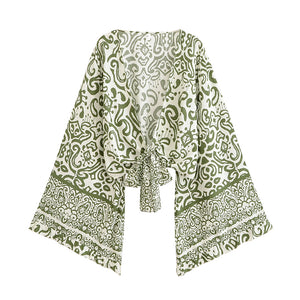 Wild Floral ,Short Kimono ,Bikini Boho Cover-ups