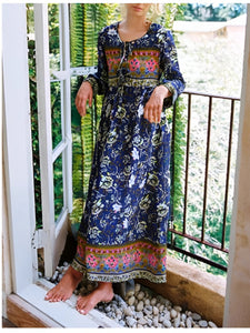 Floral Print,Bohemian Maxi Dress,Boho Sundress