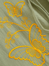 Load image into Gallery viewer, Retro Linen Cotton, Butterfly Embroidery ,Tassel Maxi  Boho Dress
