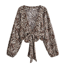 Load image into Gallery viewer, Leopard Print Shirt,Bohemian Blouses,Beach Boho Cover-up
