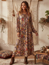 Load image into Gallery viewer, Vintage Floral ,Beach Bohemian Maxi Dress,Boho Dress

