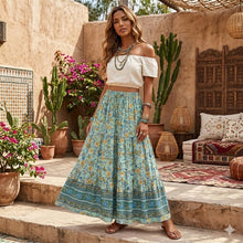 Load image into Gallery viewer, Beach Bohemian Floral Print , High Elastic Waist ,Boho Maxi Skirts
