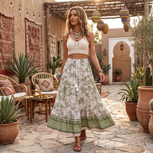 Load image into Gallery viewer, Floral Print, Beach Bohemian Skirt,Boho Skirt
