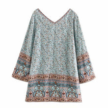 Load image into Gallery viewer, Mini Dress, Boho Dress,Floral Print
