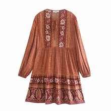 Load image into Gallery viewer, Mini Dress, Boho Sundress,Lace Up
