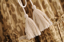 Load image into Gallery viewer, Leopard Printed Ruffles Tassel ,Bohemian Pleated Skirt,Boho Mini Skirt
