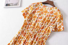Load image into Gallery viewer, Mini Dress, Boho Dress,yellow Floral Print
