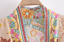 Load image into Gallery viewer, Peacock Floral Print,Short Kimono , Boho Cover-ups
