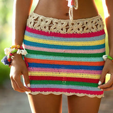 Load image into Gallery viewer, Colour Striped,Bohemian Mini Skirts,Boho Skirts
