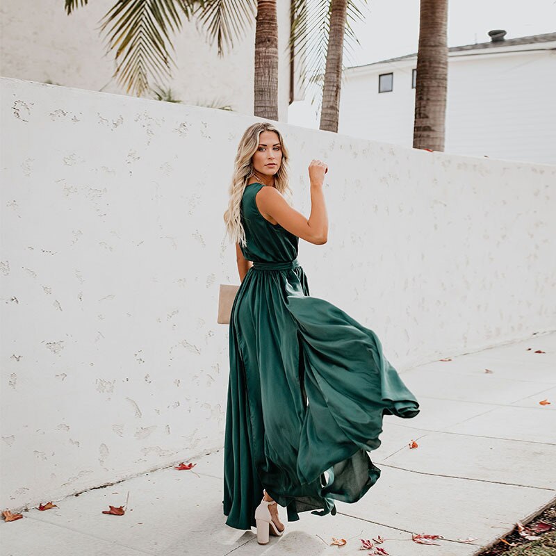Boho Dress Robe, Bohemian Split Maxi Dresses