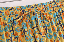 Load image into Gallery viewer, Yellow Floral Print,,High Elastic, Boho Maxi Skirt
