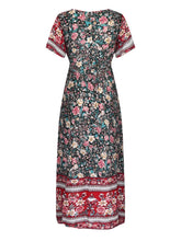 Load image into Gallery viewer, Wild Floral Print ,Short Sleeve Maxi Dress ,Rayon Boho Dress
