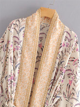 Load image into Gallery viewer, Boho Kimono,Bikini Cover-ups ,Gypsy Green Floral
