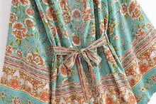 Load image into Gallery viewer, Horse Floral Print , Bohemian Kimono ,Boho Cover-ups
