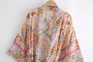 Peacock Print Kimono,Boho Kimono,Bohemian Style