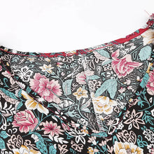 Load image into Gallery viewer, Wild Floral Print ,Short Sleeve Maxi Dress ,Rayon Boho Dress
