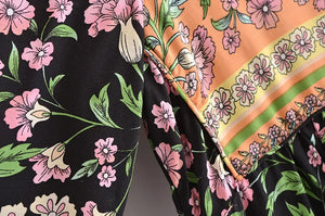 Floral Print, Bohemian Maxi Dress ,Boho Dress