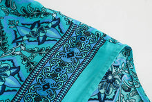 Load image into Gallery viewer, Boho Dress, Bohemian Maxi Dress,Green Floral Print
