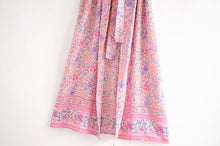 Load image into Gallery viewer, Boho Kimono,Boehmian Robe,Pink Floral Print
