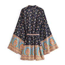 Load image into Gallery viewer, Multi Floral Print, Bohemian Kimono,Boho Robe Kimono
