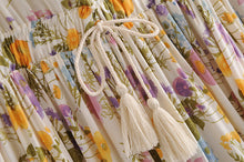 Load image into Gallery viewer, Lace-up Tassel, Boho Maxi Dress, Vintage Sundress

