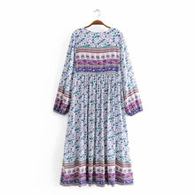 Load image into Gallery viewer, Floral Print,Bohemian Midi Sundress, Boho Dress
