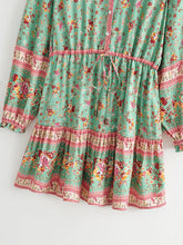 Load image into Gallery viewer, Mini Dress, Boho Sundress,Front Button Ruffles
