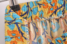 Load image into Gallery viewer, Yellow Floral Print,,High Elastic, Boho Maxi Skirt

