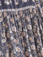 Load image into Gallery viewer, Grey Floral Print,Bohemian Maxi Dress,Boho Dress
