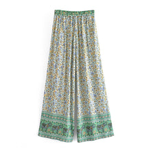 Load image into Gallery viewer, Boho Sets,Long Pants and Tops,Green Floral Print
