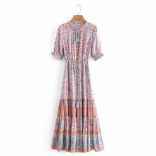 Load image into Gallery viewer, Floral Print ,Bohemian Maxi Dresses , Boho Dress
