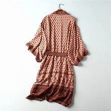 Load image into Gallery viewer, Pink Floral Print,Bohemian Kimono,Boho Robe
