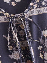 Load image into Gallery viewer, Grey Floral Print,Bohemian Maxi Dress,Boho Dress
