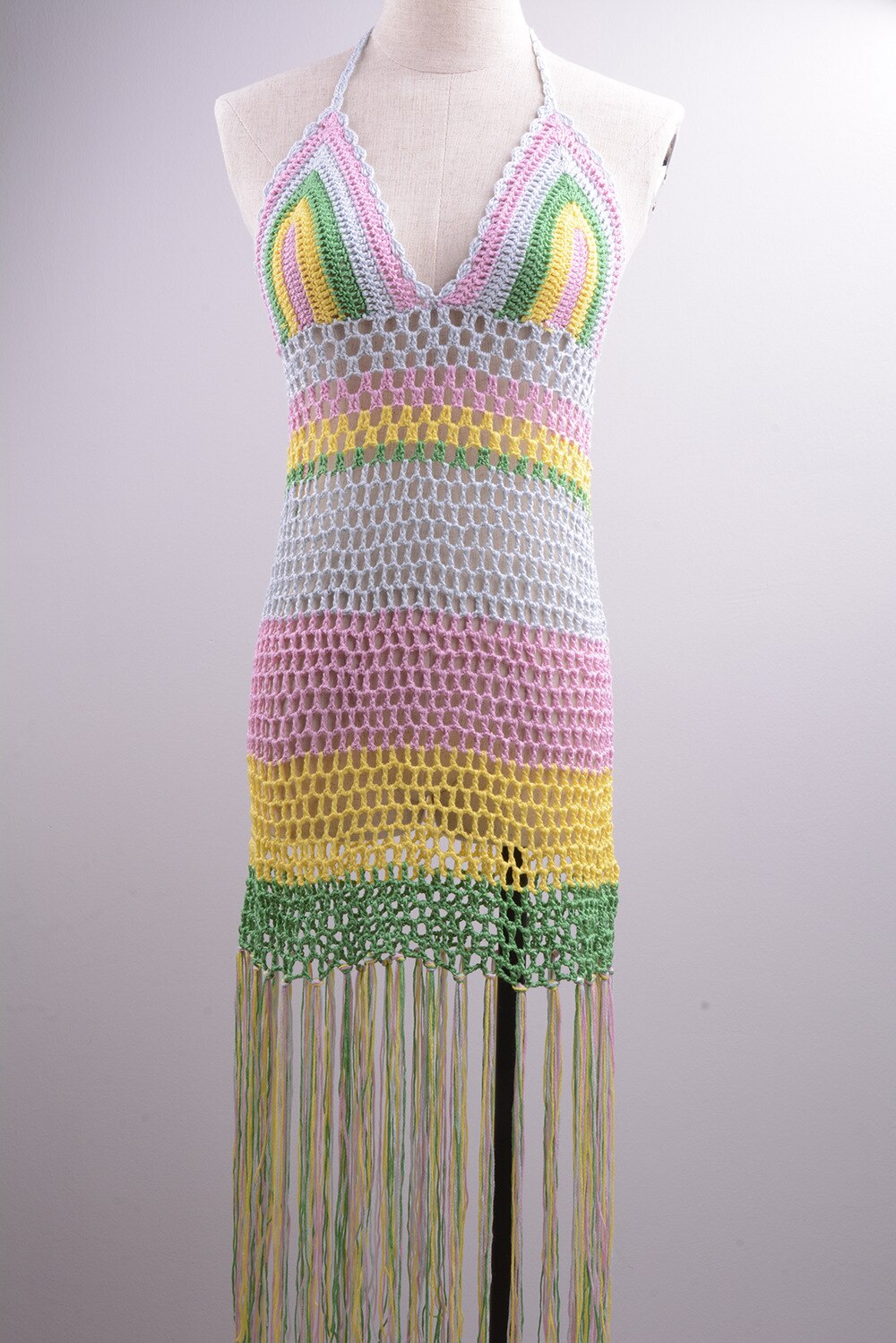 Colour Hollow Out,Bohemian Mini Dress, Boho Sundress