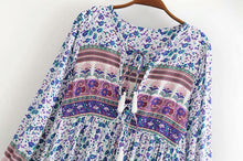 Load image into Gallery viewer, Floral Print,Bohemian Midi Sundress, Boho Dress
