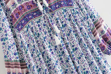 Load image into Gallery viewer, Floral Print,Bohemian Midi Sundress, Boho Dress
