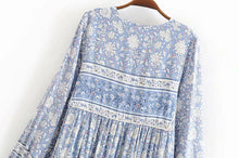 Load image into Gallery viewer, Floral Porcelain Print ,Bohemian Maxi Dress,Boho Dress
