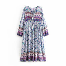 Load image into Gallery viewer, Floral Print,Bohemian Midi Sundress, Boho Dress
