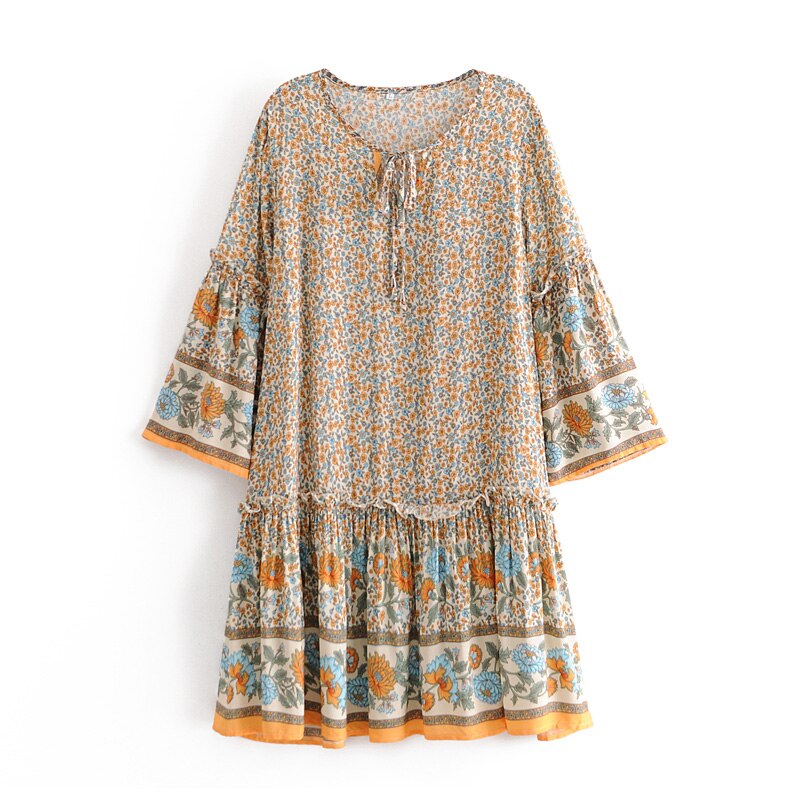 Mini Dress, Boho Sundress,Bohemian Cover up