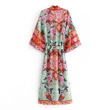 Load image into Gallery viewer, Bikini Cover-Ups,Boho Kimono Robe,Peacock Green
