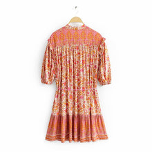 Load image into Gallery viewer, Mini Dress, Boho Dresses,Pink Floral Tassel
