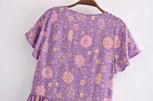 Load image into Gallery viewer, Floral print , Bohemian mini dress,Boho dresses
