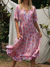 Load image into Gallery viewer, Maxi Dress, Boho Dress,Pink Floral Print
